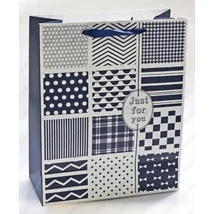 Kék-fehér Díszzacskó - 26 x 33 cm