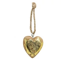 Szív Karácsonyfadísz - Arany