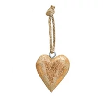 Szív Karácsonyfadísz - Bronz